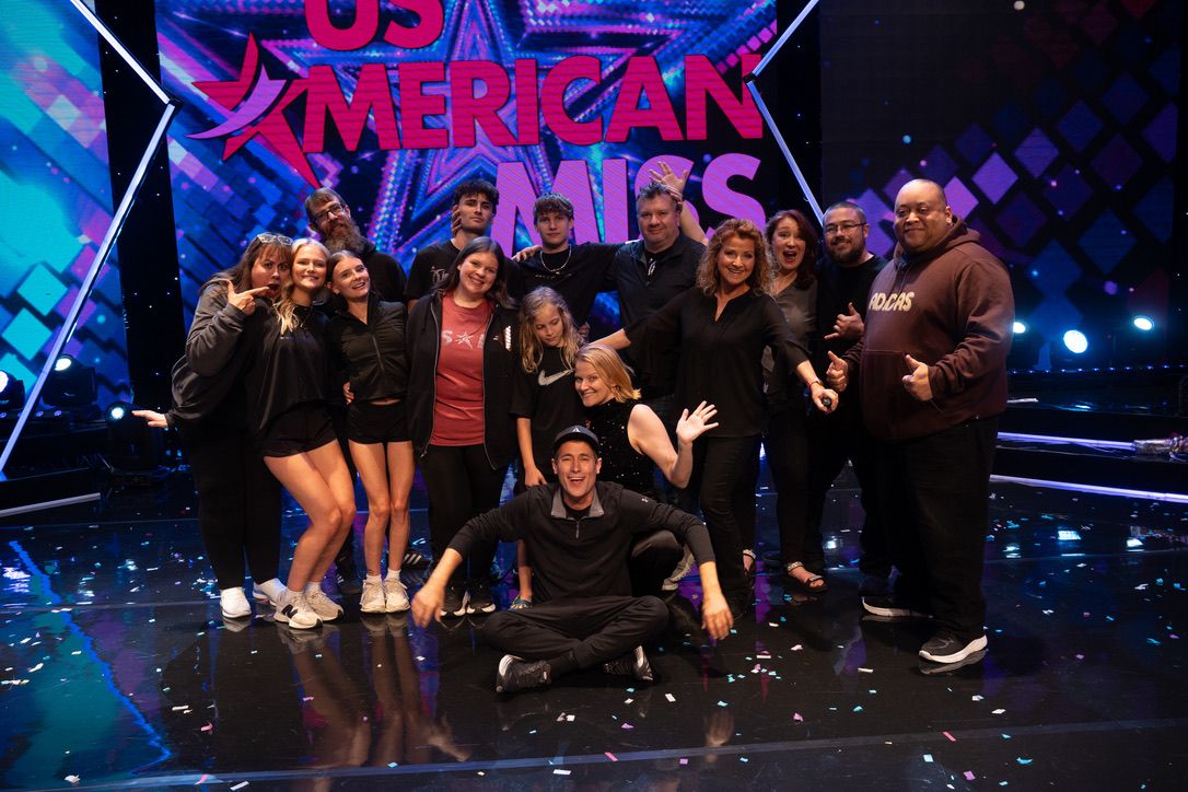 Production crew on the US American Miss stage